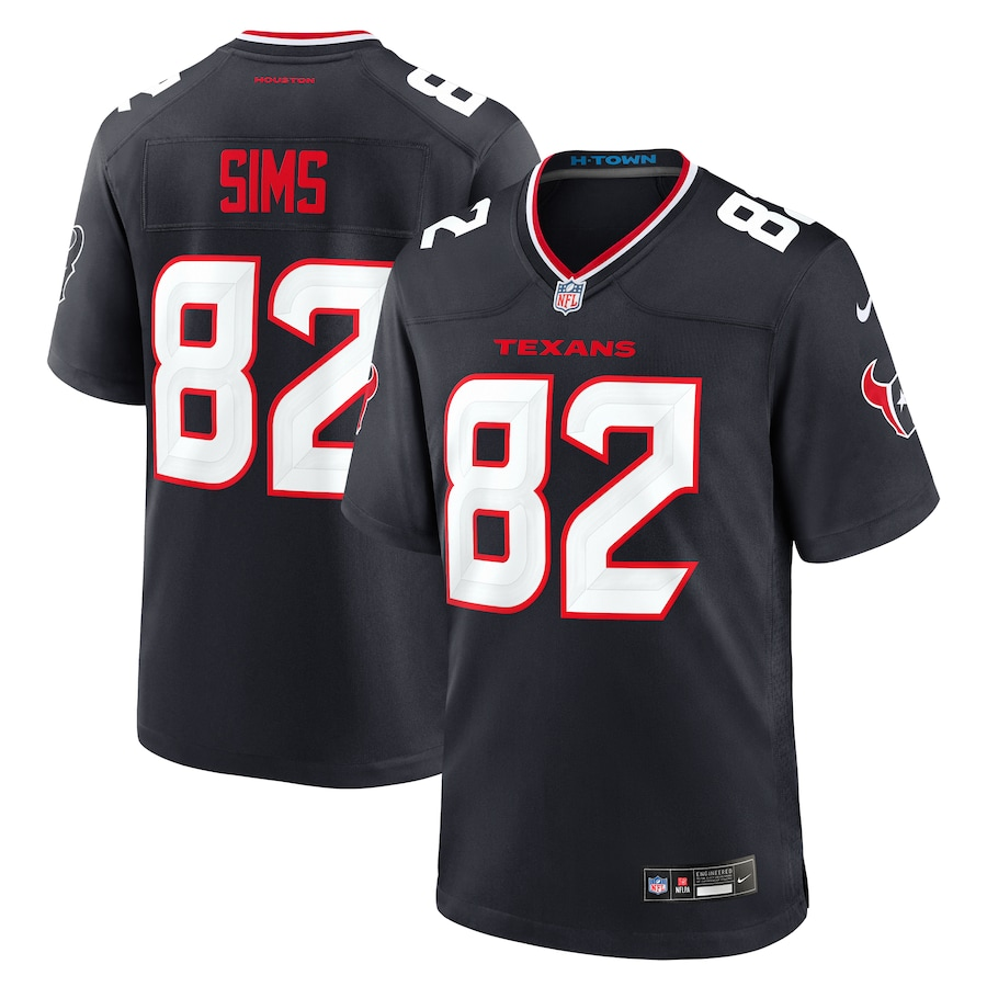 Men's Houston Texans Steven Sims #82 Navy Team Jersey